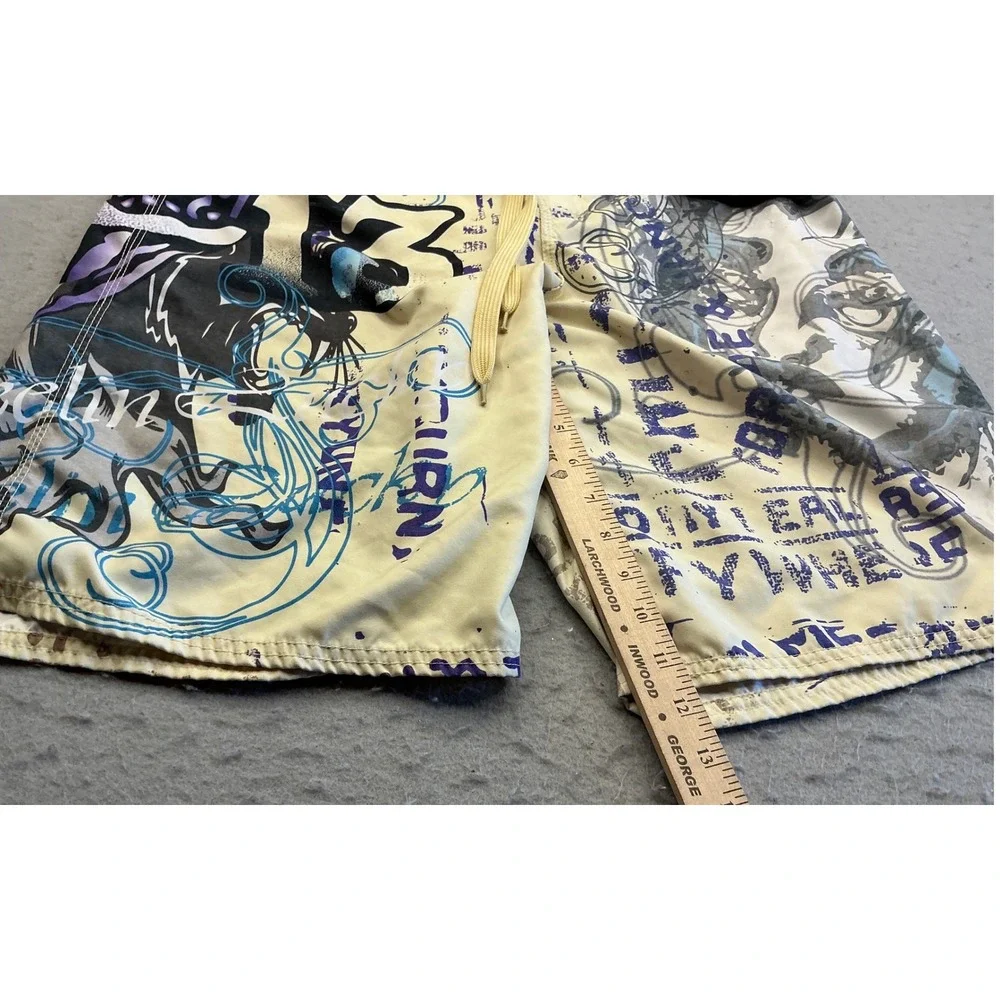 Tattoo Tattoo by Free Spirit Y2K Board Shorts Graphic Print Swim Trunks L